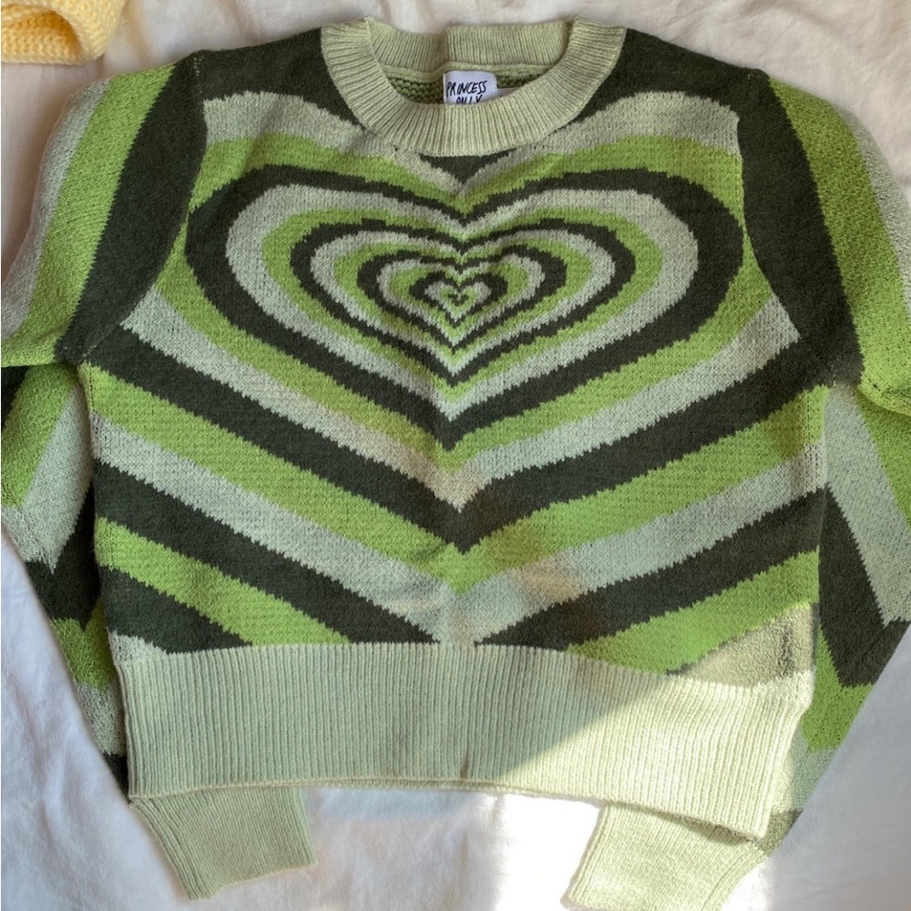 Princess Polly Green Heart Sweater